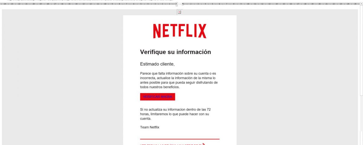 verifica informacion NETFLIX
