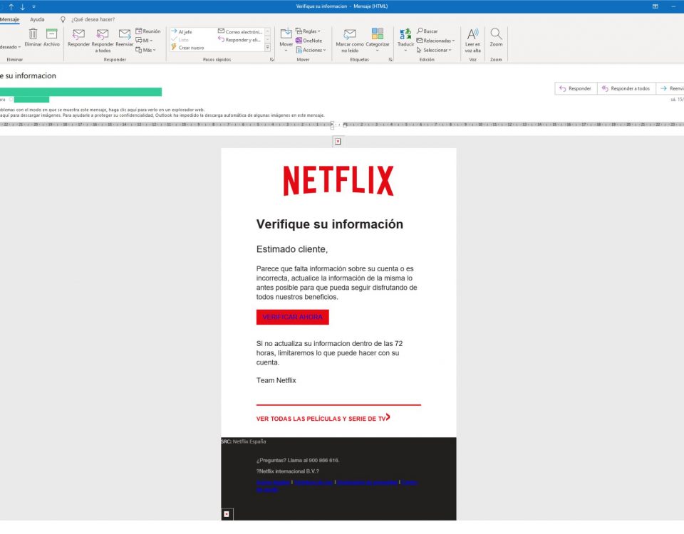 verifica informacion NETFLIX
